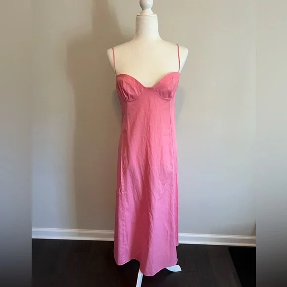 Zara Bustier Midi Dress in Candy Pink Large - Picture 5 of 14